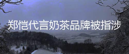 被指播品牌了郑恺诈骗怎么代言奶茶茶主涉嫌